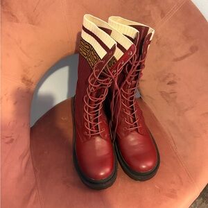 Stylish burgundy Lace-Up Boots